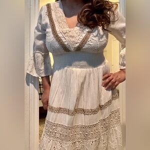 NWT MAXI DRESS 3/4 sleeve boho chic